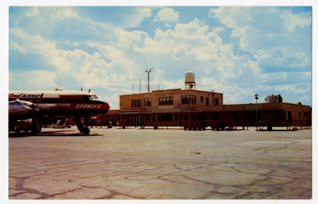 Postcard: Amarillo Air Terminal, Convair 340, Braniff International Airways