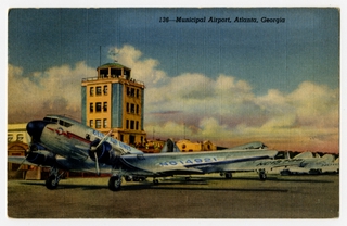 Image: postcard: Atlanta Municipal Airport, Delta Air Lines