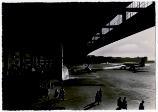 Image: postcard: Berlin Templehof Airport, Douglas DC-4