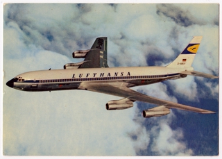 Image: postcard: Lufthansa, Boeing 707