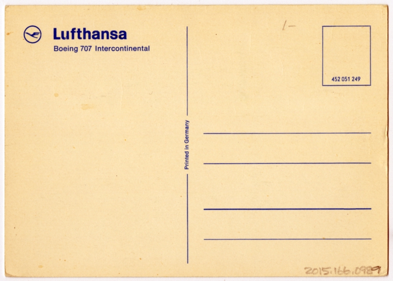 Image: postcard: Lufthansa, Boeing 707