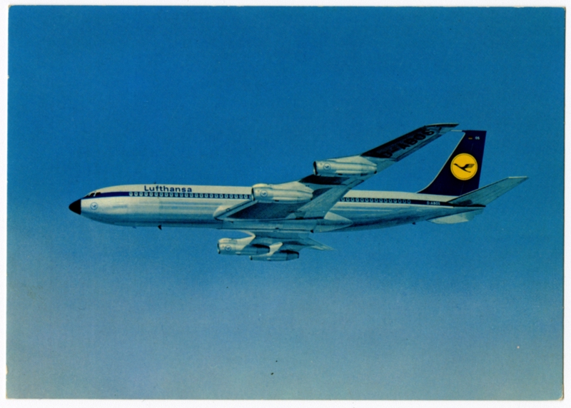 Image: postcard: Lufthansa, Boeing 707