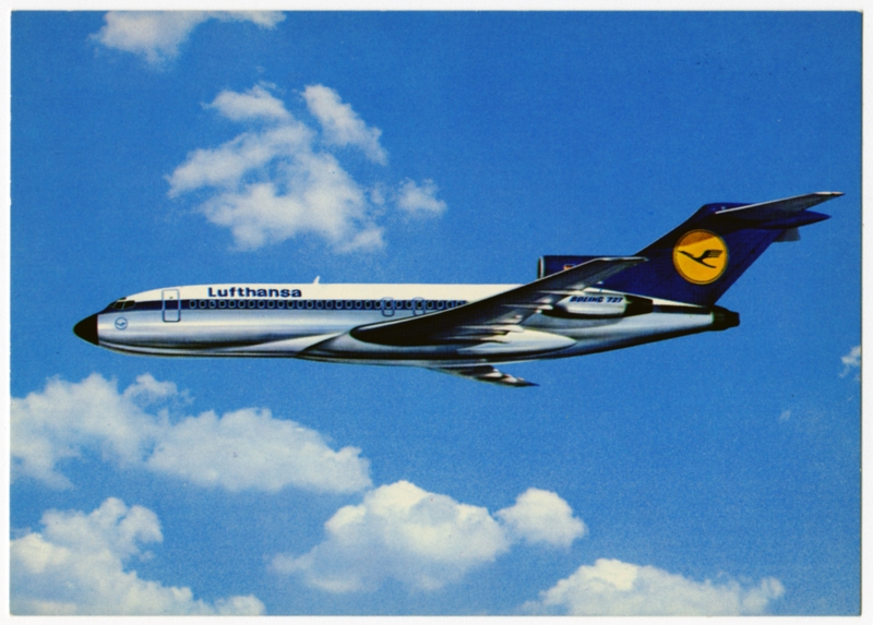 Image: postcard: Lufthansa, Boeing 727