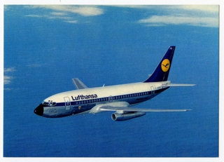 Image: postcard: Lufthansa, Boeing 737
