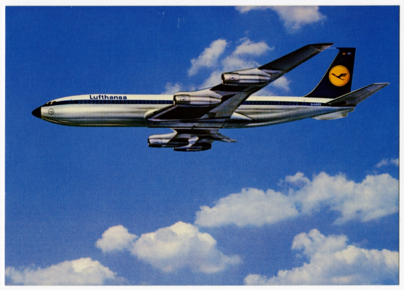 Image: postcard: Lufthansa, Boeing 707