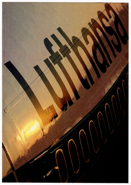 Image: postcard: Lufthansa, Boeing 747