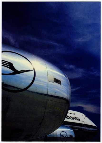 Image: postcard: Lufthansa, Boeing 747