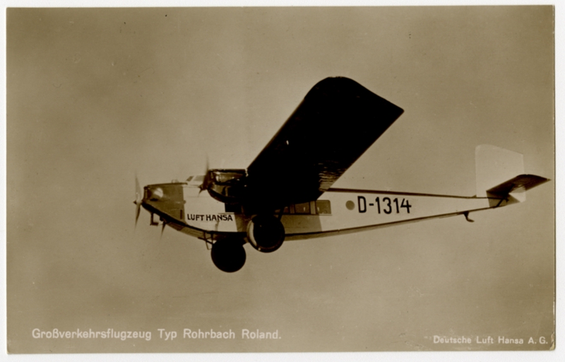 Image: postcard: Lufthansa, Rohrbach Ro VIII Roland
