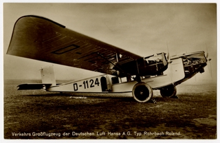 Image: postcard: Lufthansa, Rohrbach Ro VIII Roland