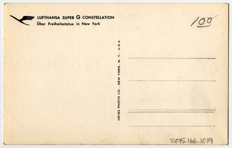 Image: postcard: Lufthansa, Lockheed L-1049 Constellation, New York