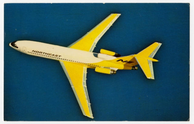 Postcard: Northeast Airlines, Boeing 727 Yellowbird