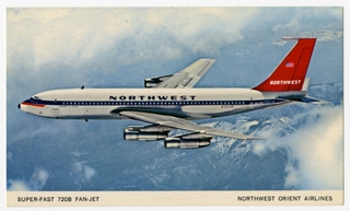 Image: postcard: Northwest Orient Airlines, Boeing 720B