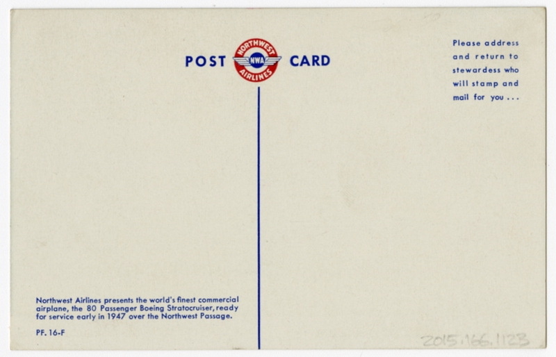 Image: postcard: Northwest Airlines, Boeing 377 Stratocruiser