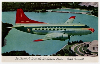 Image: postcard: Northwest Airlines, Martin 4-0-4