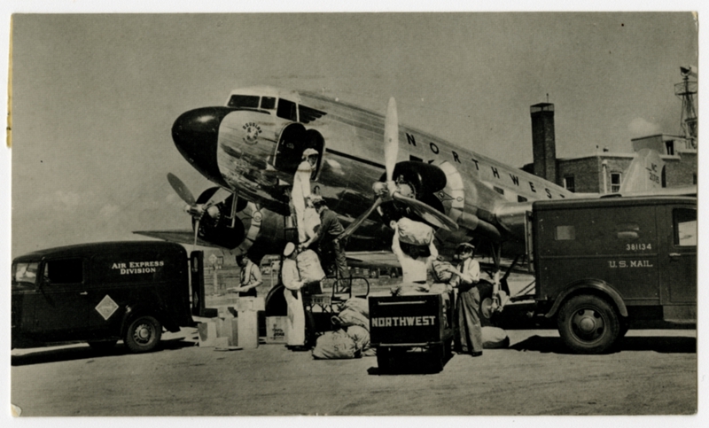 Image: postcard: Northwest Airlines, Douglas DC-3