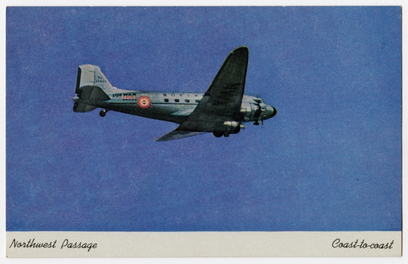 Image: postcard: Northwest Airlines, Douglas DC-3