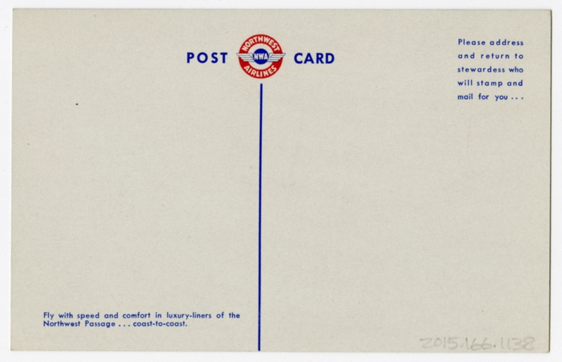 Image: postcard: Northwest Airlines, Douglas DC-3