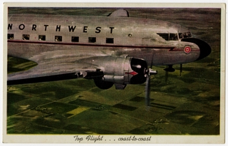 Image: postcard: Northwest Airlines, Douglas DC-3