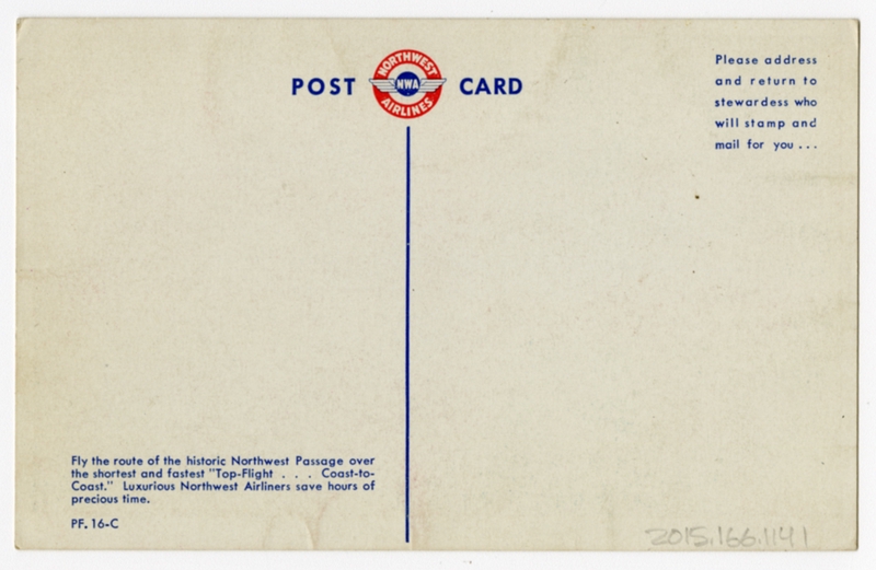 Image: postcard: Northwest Airlines, Douglas DC-3