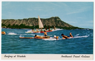 Image: postcard: Northwest Orient Airlines, Waikiki