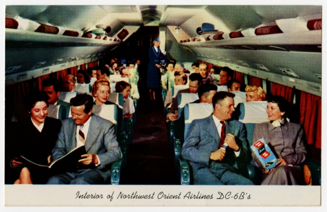 Postcard: Northwest Orient Airlines, Douglas DC-6B
