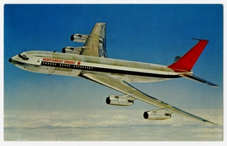Image: postcard: Northwest Orient Airlines, Boeing 707-320
