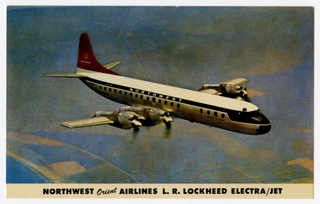 Image: postcard: Northwest Orient Airlines, Lockheed Electra