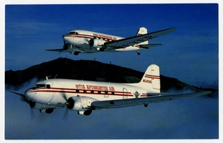 Image: postcard: Otis Spunkmeyer Air, Douglas DC-3