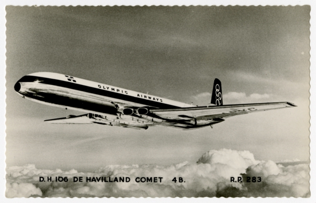 Postcard: Olympic Airways, de Havilland DH-106 Comet 4B