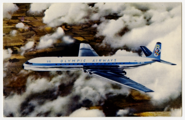 Postcard: Olympic Airways, de Havilland Comet 4B