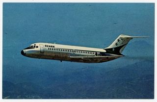 Image: postcard: Ozark Air Lines, Douglas DC-9