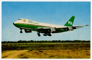 Image: postcard: Pakistan International Airlines, Boeing 747