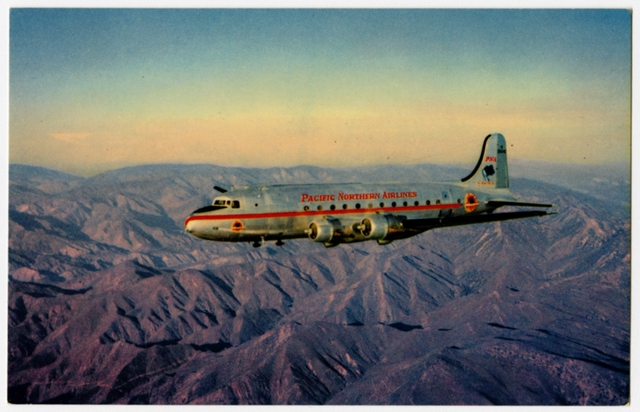 Postcard: Pacific Northern Airlines, Douglas DC-4