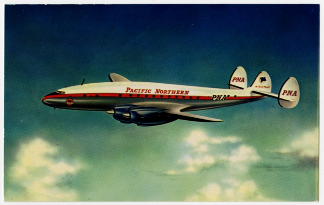Postcard: Pacific Northern Airlines, Lockheed Constellation  