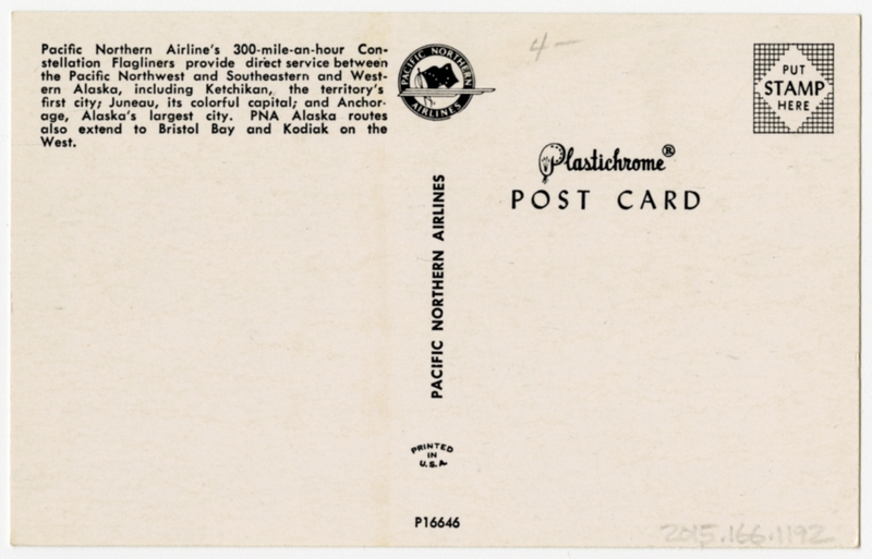 Image: postcard: Pacific Northern Airlines, Lockheed Constellation  