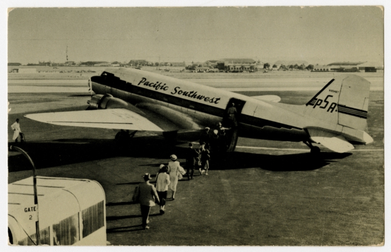 Image: postcard: Pacific Southwest Airlines (PSA), Douglas DC-3