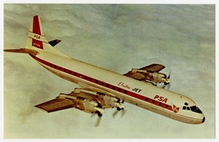 Image: postcard: Pacific Southwest Airlines (PSA), Lockheed L-188C Electra