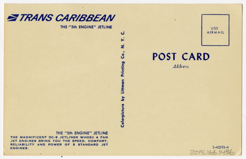 Image: postcard: Trans Caribbean Airways (TCA), Douglas DC-8