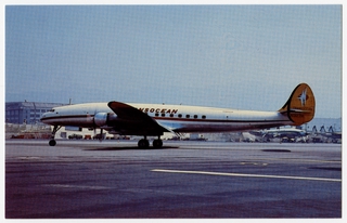 Image: postcard: Transocean Air Lines, Lockheed L-1049H Constellation, Burbank Airport