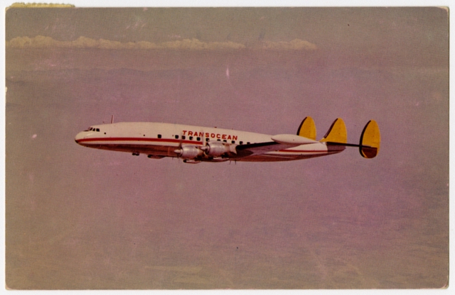 Postcard: Transocean Air Lines, Lockheed L-1049H Constellation