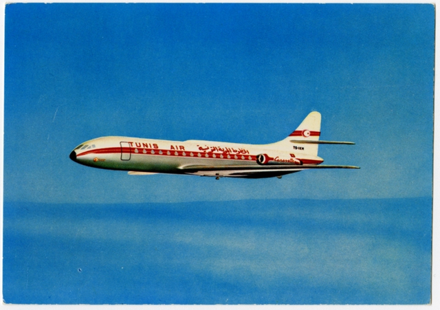 Postcard: Tunis Air, Sud Aviation Caravelle
