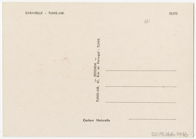 Image: postcard: Tunis Air, Sud Aviation Caravelle