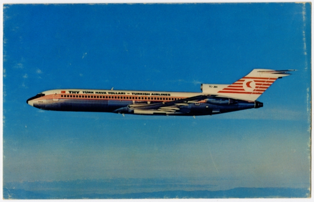 Postcard: Turkish Airlines, Boeing 727-200