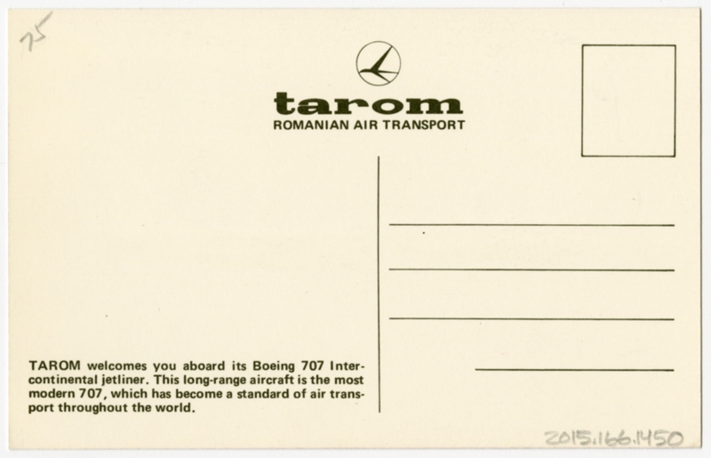 Image: postcard: TAROM (Romanian Air Transport), Boeing 707