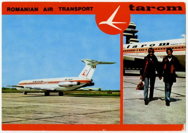 Postcard: TAROM (Romanian Air Transport), BAC One-Eleven Series 500, Boeing 707-300