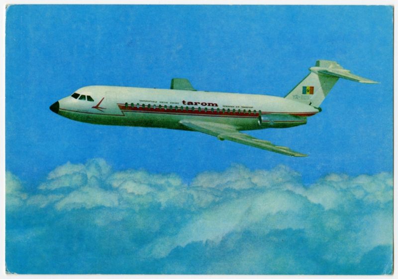 Image: postcard: TAROM (Romanian Air Transport), BAC One-Eleven