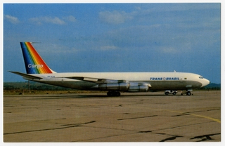 Image: postcard: TransBrasil, Boeing 707-341C, São Paulo Viracopos Airport