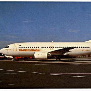 Image #1: postcard: TransBrasil, Boeing 737, Miami Airport