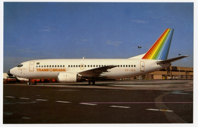 Postcard: TransBrasil, Boeing 737, Miami Airport