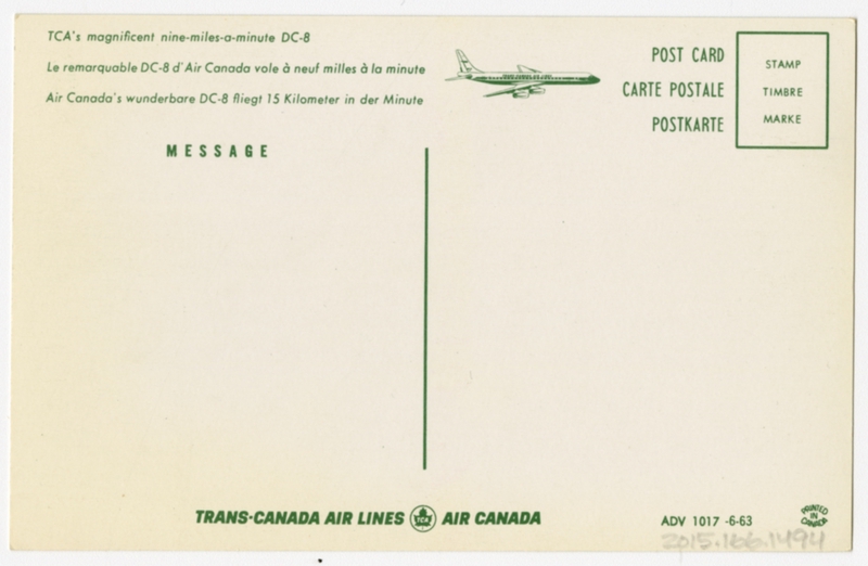 Image: postcard: Trans-Canada Air Lines, Douglas DC-8